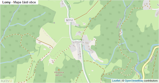 Lomy - mapa části obce