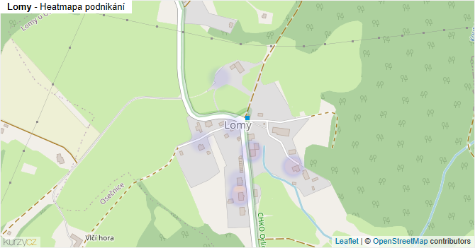Lomy - mapa podnikání