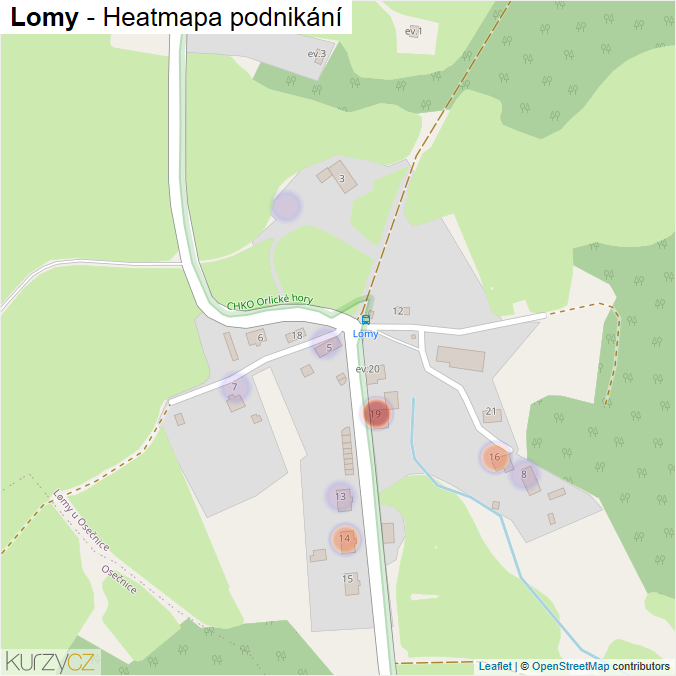 Mapa Lomy - Firmy v části obce.