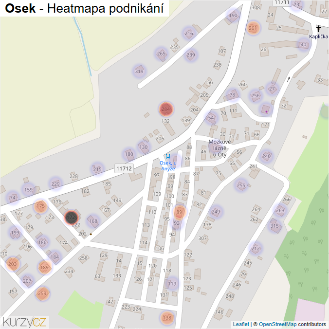Mapa Osek - Firmy v části obce.