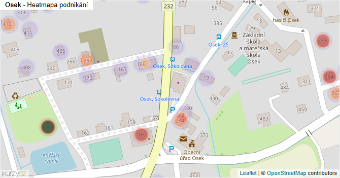 Osek - mapa podnikání