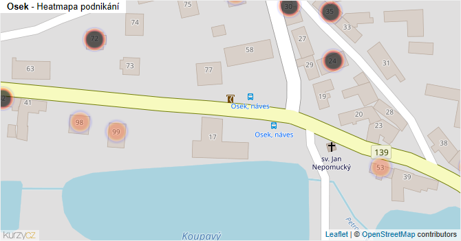 Osek - mapa podnikání