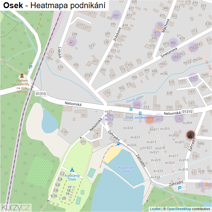 Mapa Osek - Firmy v obci.