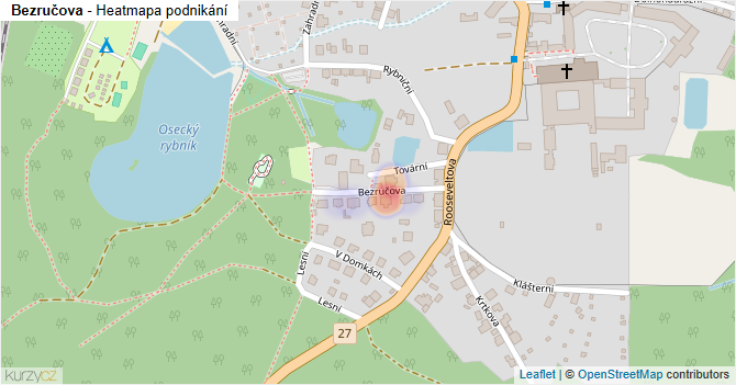Bezručova - mapa podnikání