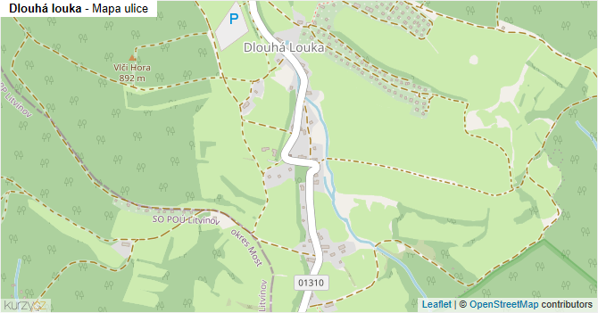 Dlouhá louka - mapa ulice