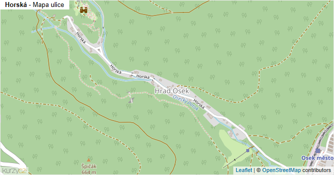 Horská - mapa ulice