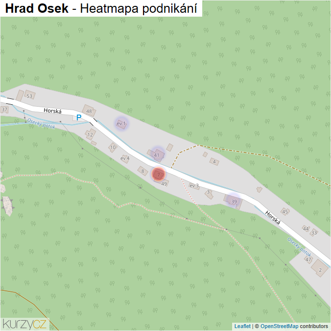 Mapa Hrad Osek - Firmy v části obce.