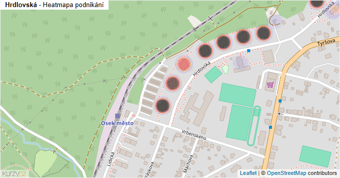 Hrdlovská - mapa podnikání
