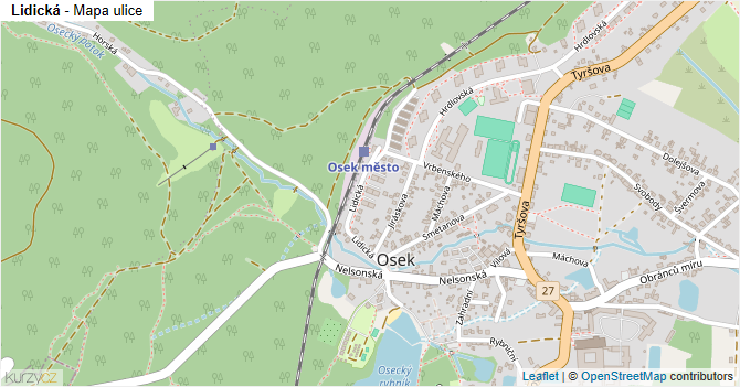 Lidická - mapa ulice