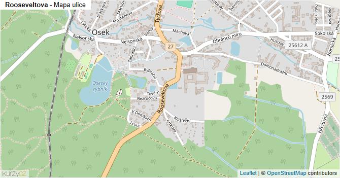 Rooseveltova - mapa ulice