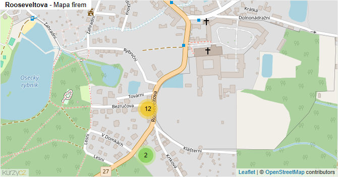 Rooseveltova - mapa firem