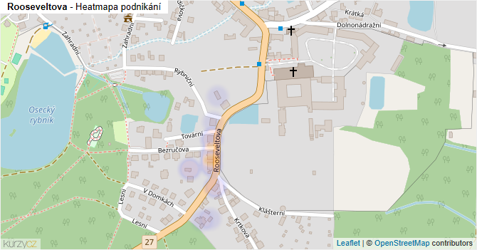 Rooseveltova - mapa podnikání