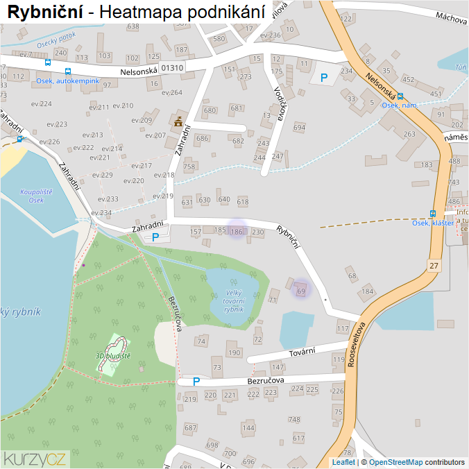 Mapa Rybniční - Firmy v ulici.