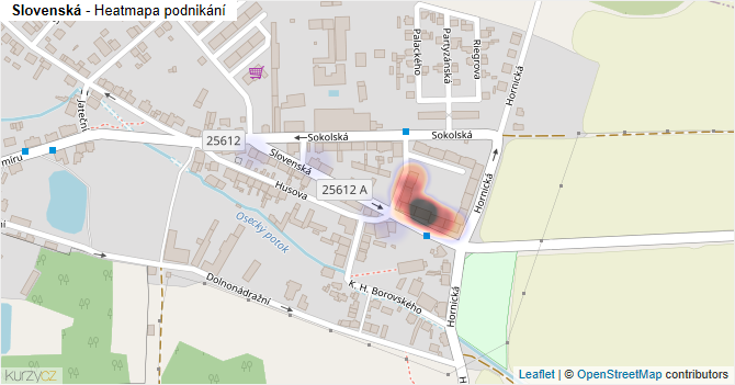 Slovenská - mapa podnikání