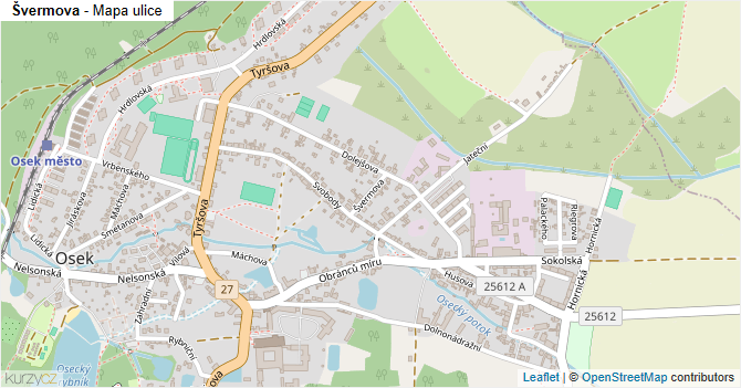 Švermova - mapa ulice