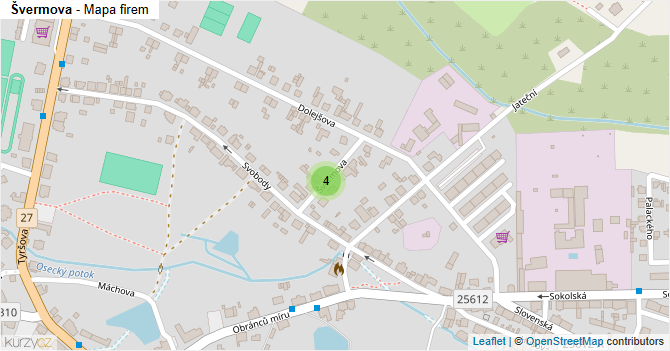 Švermova - mapa firem