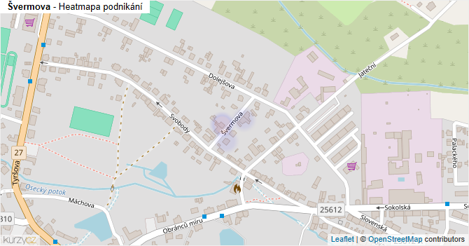 Švermova - mapa podnikání