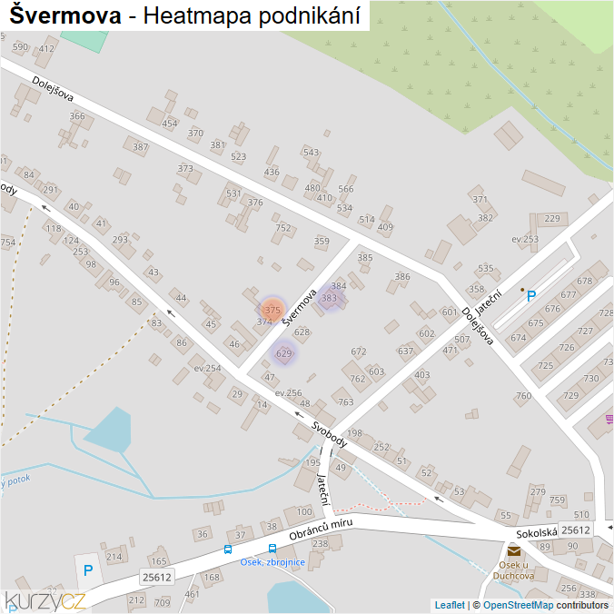 Mapa Švermova - Firmy v ulici.