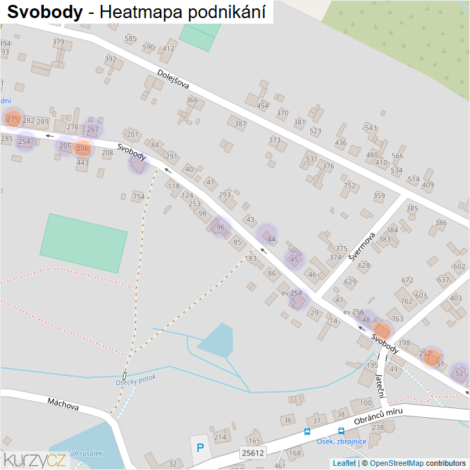 Mapa Svobody - Firmy v ulici.