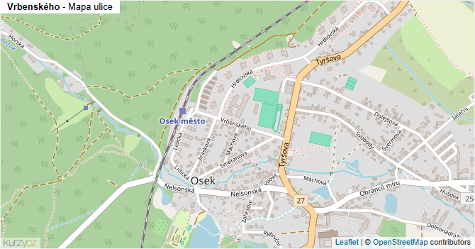 Vrbenského - mapa ulice