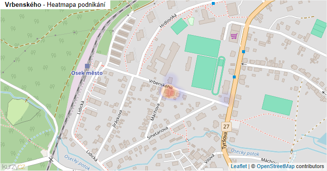 Vrbenského - mapa podnikání