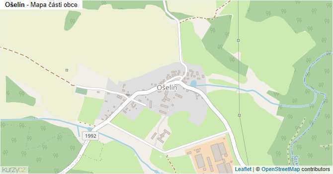 Ošelín - mapa části obce