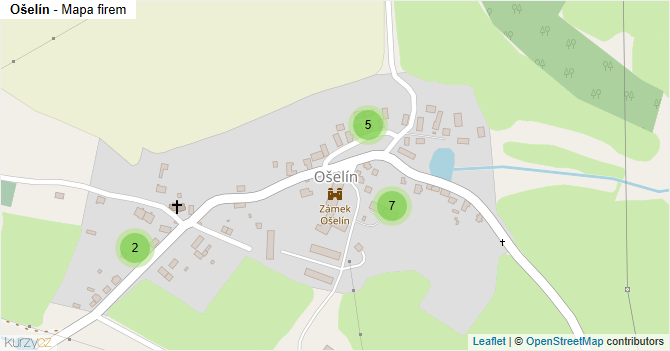 Ošelín - mapa firem