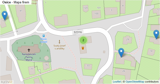 Osice - mapa firem