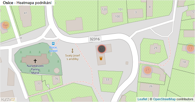 Osice - mapa podnikání