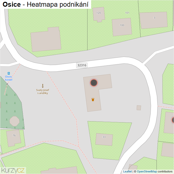 Mapa Osice - Firmy v obci.