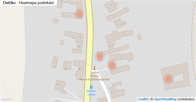 Osíčko - mapa podnikání