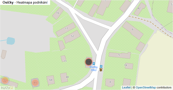 Osičky - mapa podnikání