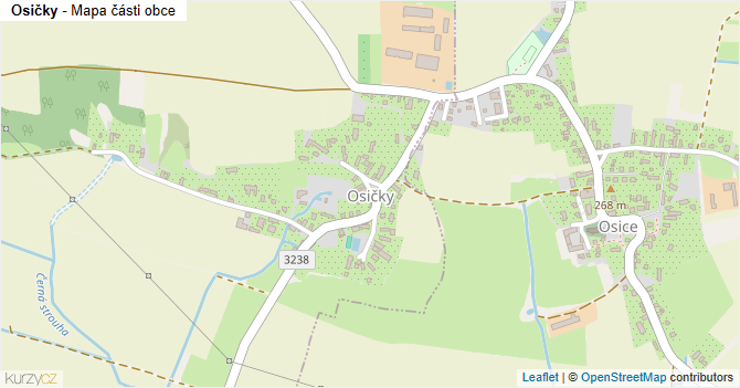 Osičky - mapa části obce