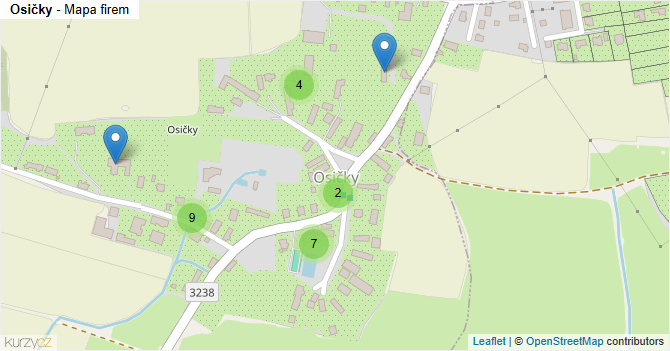 Osičky - mapa firem