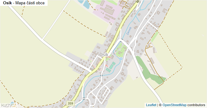 Osík - mapa části obce