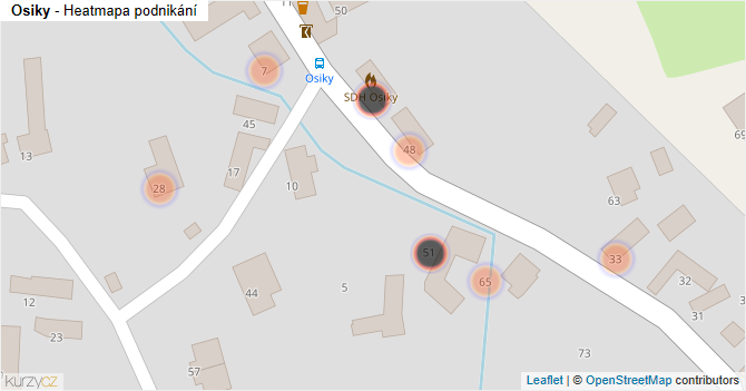 Osiky - mapa podnikání