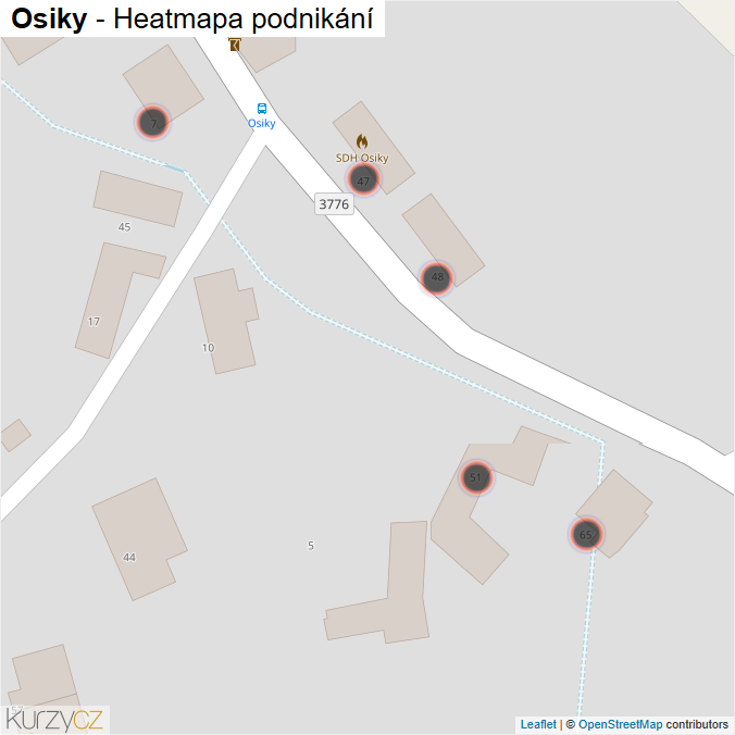 Mapa Osiky - Firmy v obci.