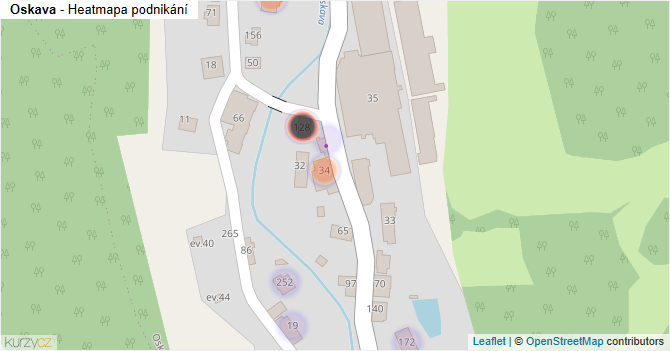 Oskava - mapa podnikání