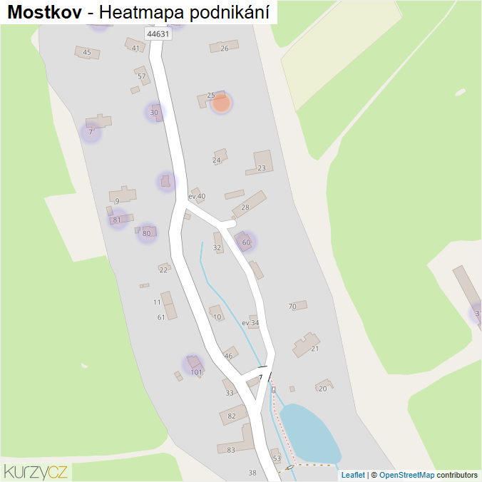 Mapa Mostkov - Firmy v části obce.
