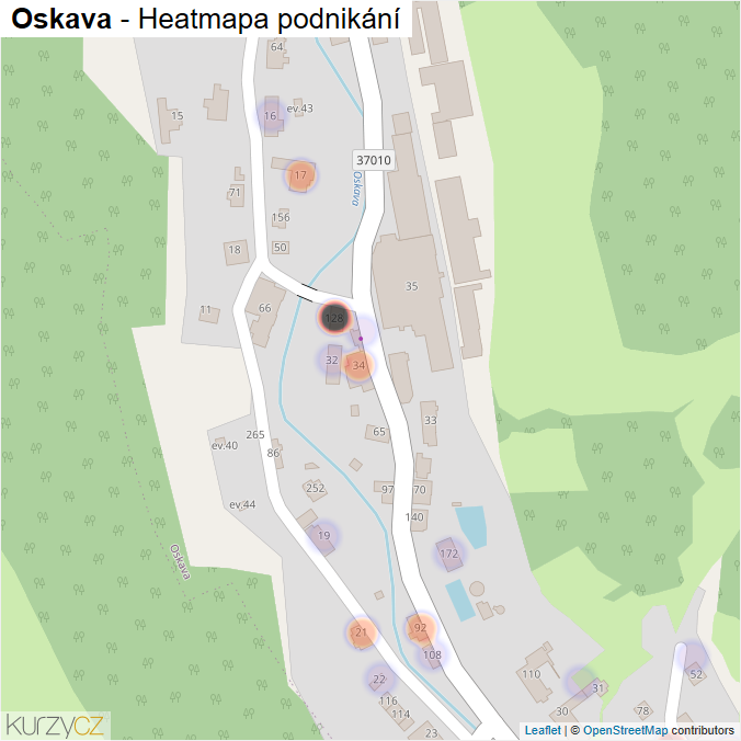 Mapa Oskava - Firmy v části obce.