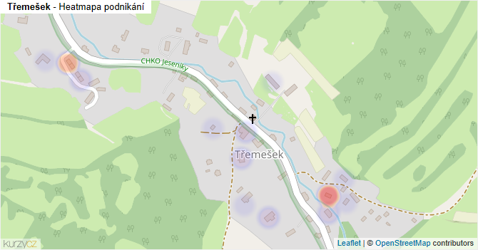 Třemešek - mapa podnikání