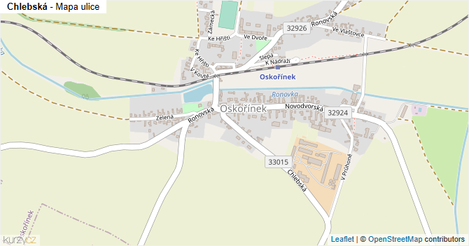 Chlebská - mapa ulice