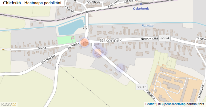 Chlebská - mapa podnikání