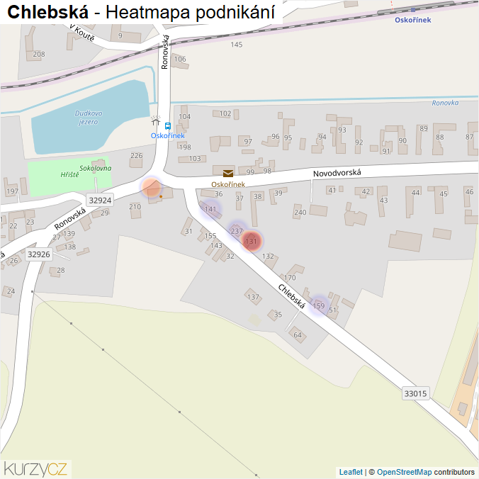 Mapa Chlebská - Firmy v ulici.