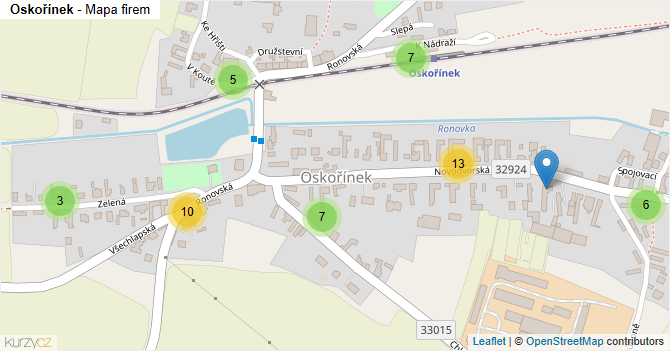 Oskořínek - mapa firem