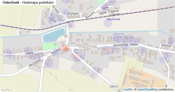 Oskořínek - mapa podnikání
