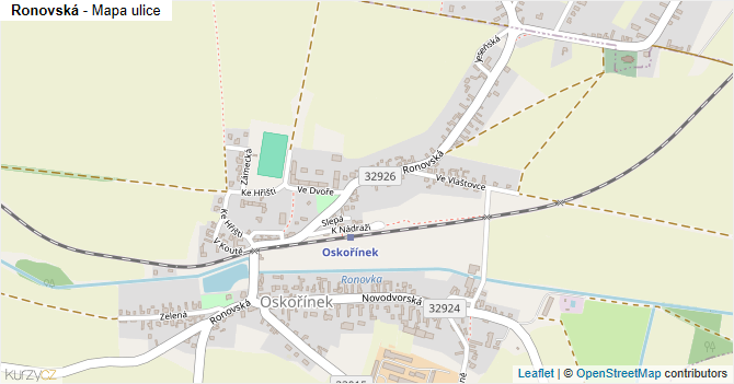 Ronovská - mapa ulice