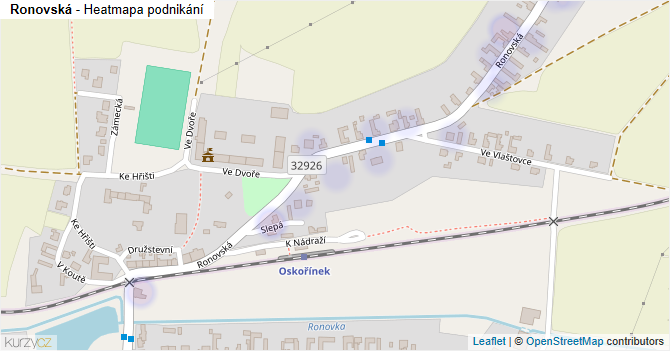 Ronovská - mapa podnikání