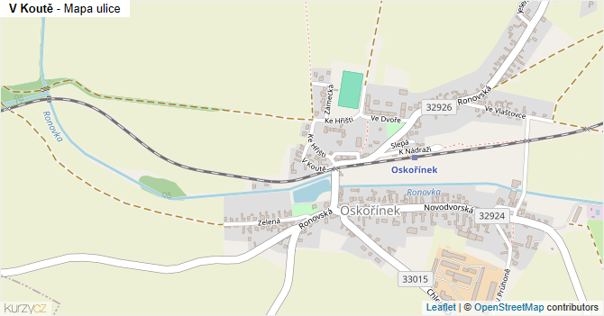 V Koutě - mapa ulice