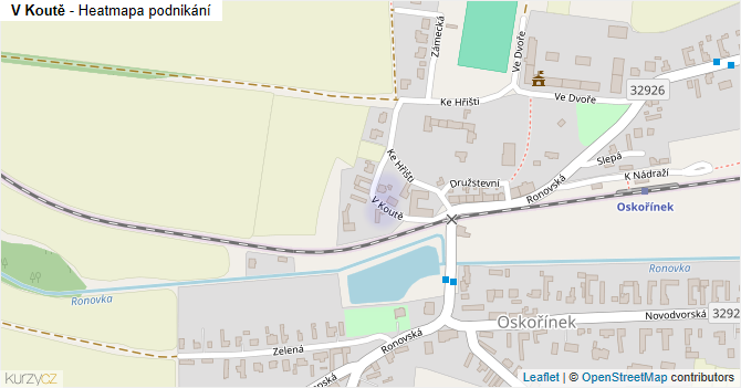 V Koutě - mapa podnikání